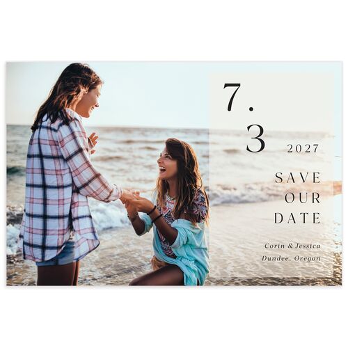 Refined Accent Save The Date Postcards  Linen