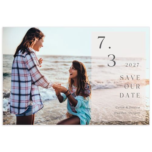 Refined Accent Save The Date Postcards  Soft Pink