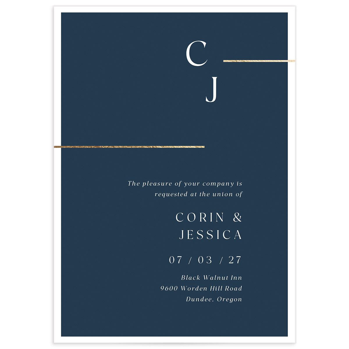 Refined Accent Wedding Invitations