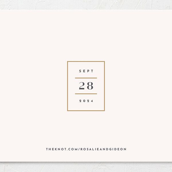 Refined Frame Save The Date Cards Gold Snow Signature smooth No