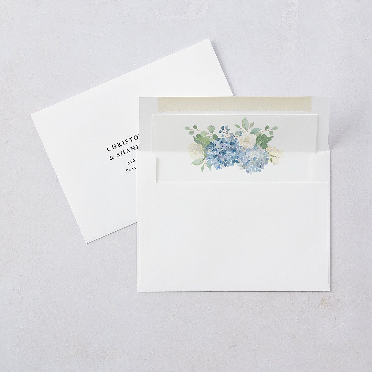 Elegant Hydrangea Standard Envelope Liners Dusty Blue Standard