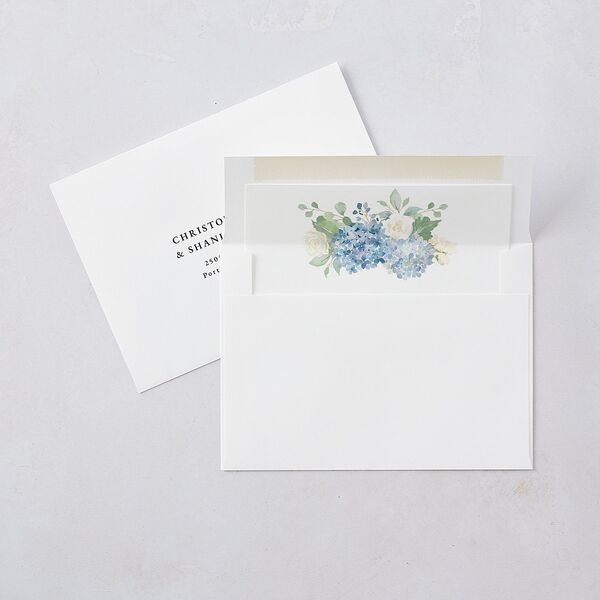 Elegant Hydrangea Standard Envelope Liners Dusty Blue Standard