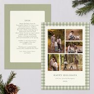 Holiday Buffalo Check Holiday Cards Moss Signature Blank Standard