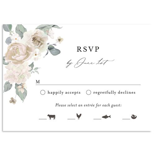 Elegant Floral Wedding Response Cards Charcoal Signature Standard