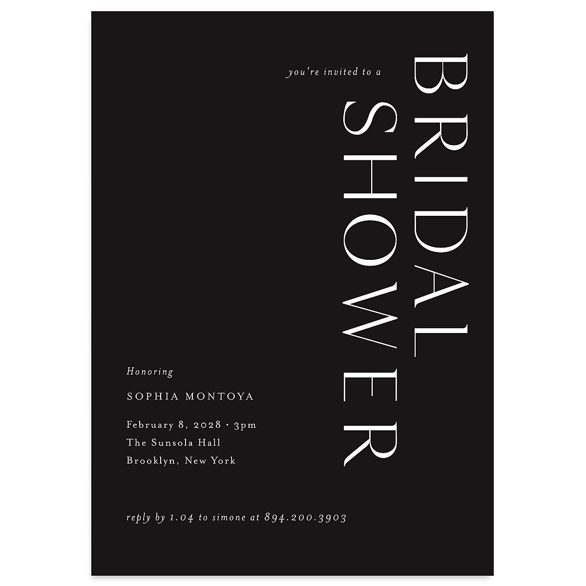 Timeless Elegance Bridal Shower Invitations