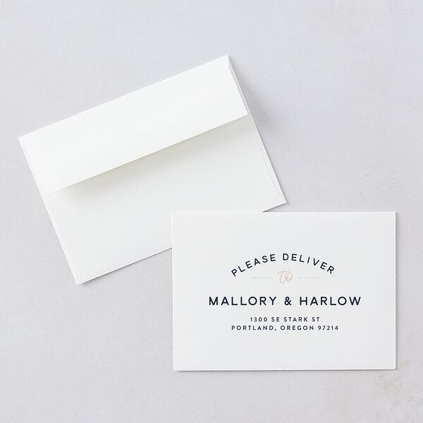 Western Denim Wedding Response Card Standard Envelopes White Standard Moody Blue Return Address Signature