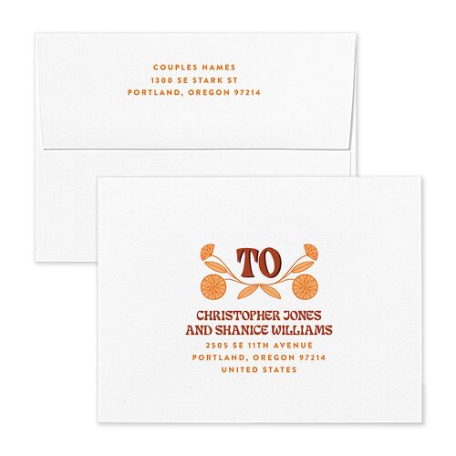 Wedstock Thank You Card Envelopes Blue Standard Red Clay Both Recipient and Return Addresses Signature