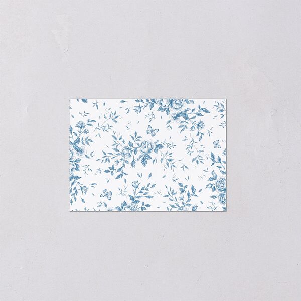 Antique Garden Lace Floral QR Code RSVP Cards French Blue Signature Standard