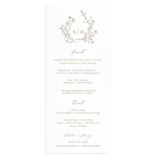 Natural Monogram Menus Fawn Signature
