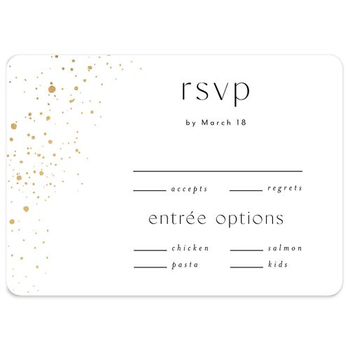 Shimmer Dust Wedding Response Cards Gold Dark Navy Signature Rounded