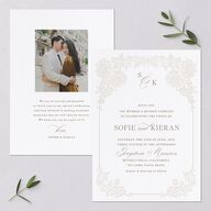 Love Story Lace Wedding Invitations Pure White Signature Blank No Standard
