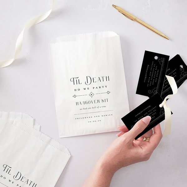 Gothic Gate Wedding Day Paper Favor Bags White Licorice Wax-Lined Food Safe Paper