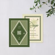 Retro Tropical Destination QR Code RSVP Cards Pear Signature Standard