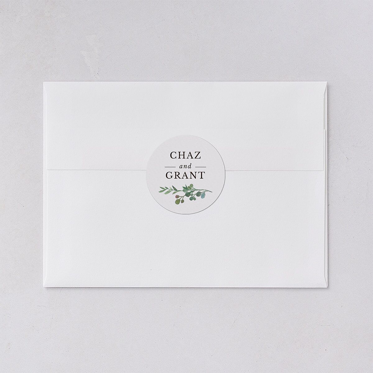 Leafy Hoops Wedding Stickers — view 2