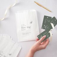 Simple Modern Wildflowers Favor Gift Tags Deep Olive Signature