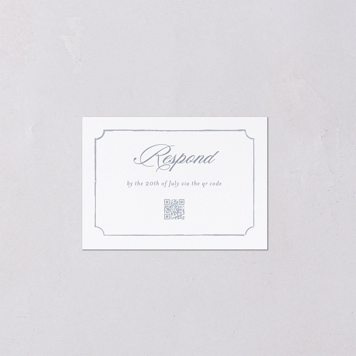 Vintage Hydrangea Garden Crest QR Code RSVP Cards Slate Signature Standard