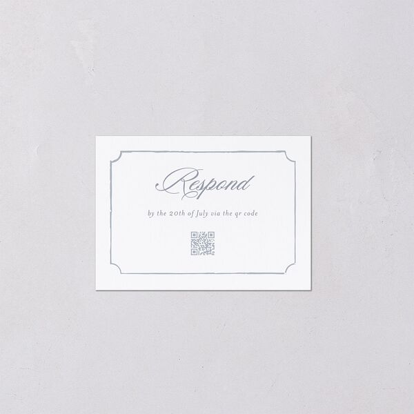 Vintage Hydrangea Garden Crest QR Code RSVP Cards Slate Signature Standard