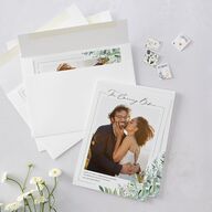 Gorgeous Greenery Rehearsal Dinner Invitations Pure White Signature Blank Standard