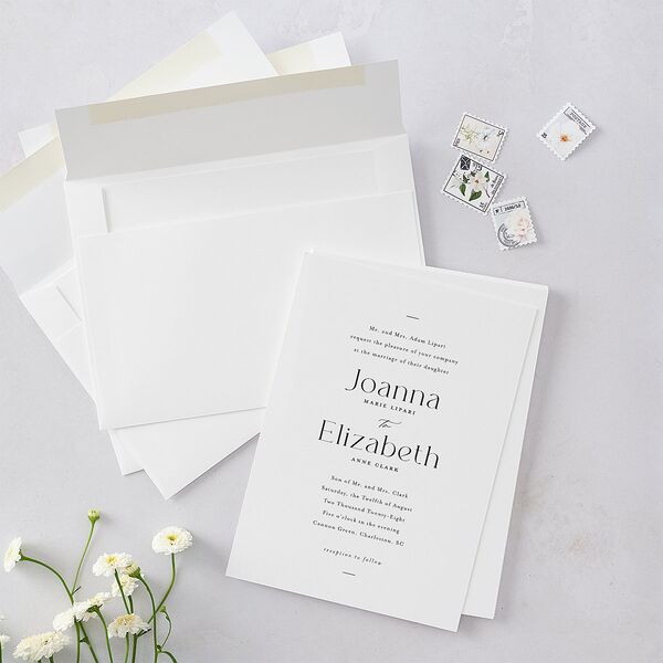 Refined Wedding Invitations Pure White Signature Blank No