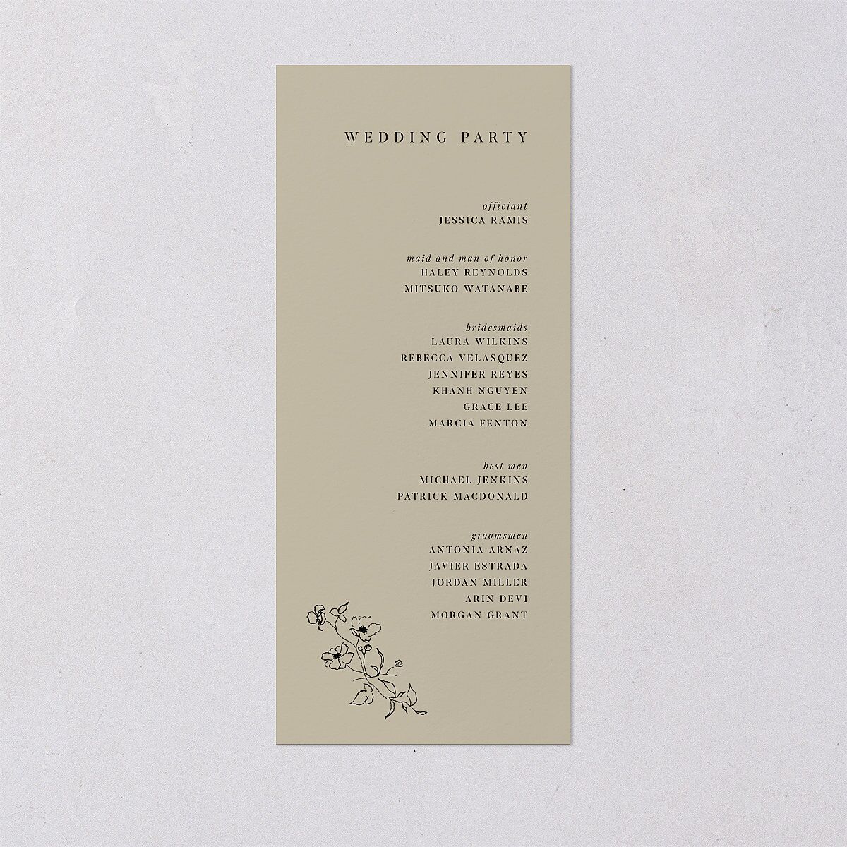 Elegant Minimal Wedding Programs Champagne Signature