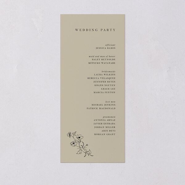 Elegant Minimal Wedding Programs Champagne Signature