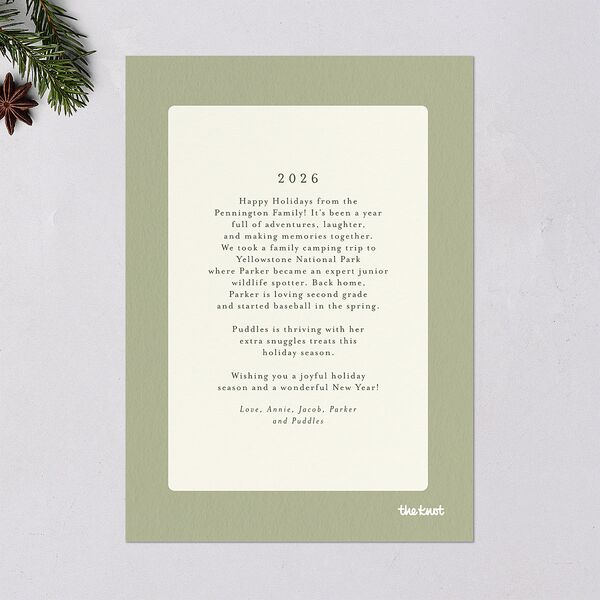 Holiday Buffalo Check Holiday Cards Moss Signature Blank Standard