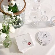 Exquisite Calligraphy Coasters Pure White Cardboard Circle