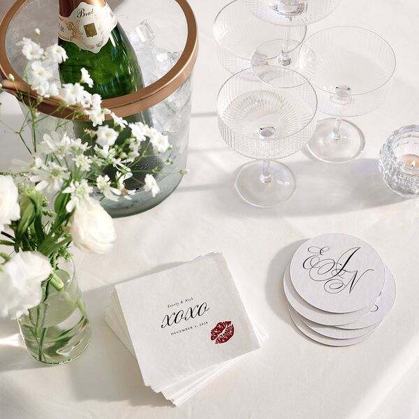 Exquisite Calligraphy Coasters Pure White Cardboard Circle