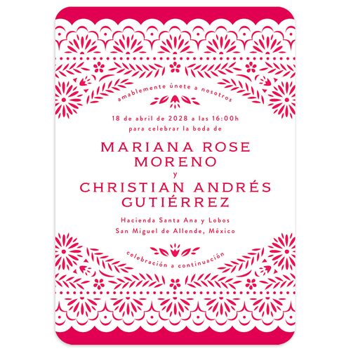 Papel Picado De Mexico Wedding Invitations Malibu Signature Blank No Rounded