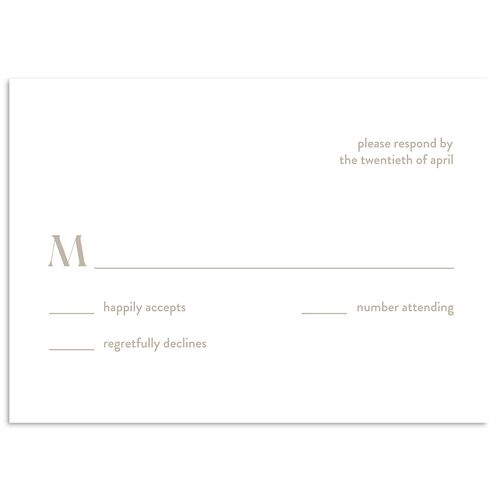 Checked Wedding Response Cards Taupe Signature Standard