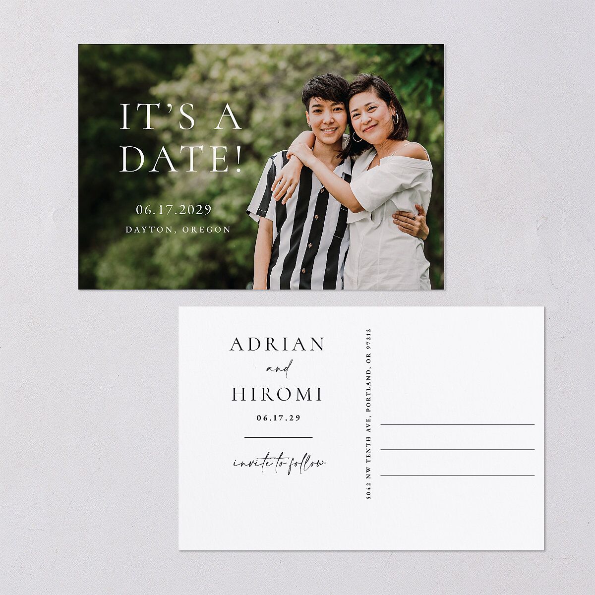 Layered Watercolor Save The Date Postcards Navy Postcard