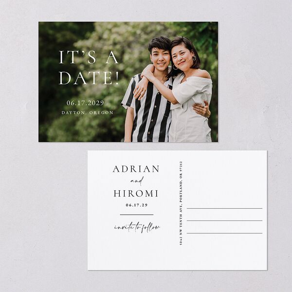 Layered Watercolor Save The Date Postcards Navy Postcard
