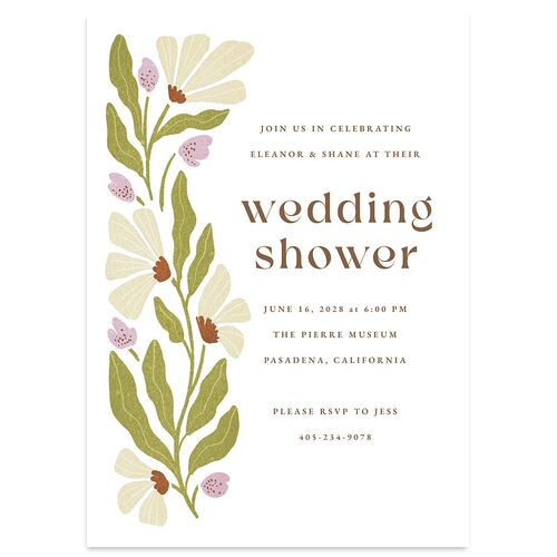 Flower Market Bridal Shower Invitations Sepia Signature Blank Standard