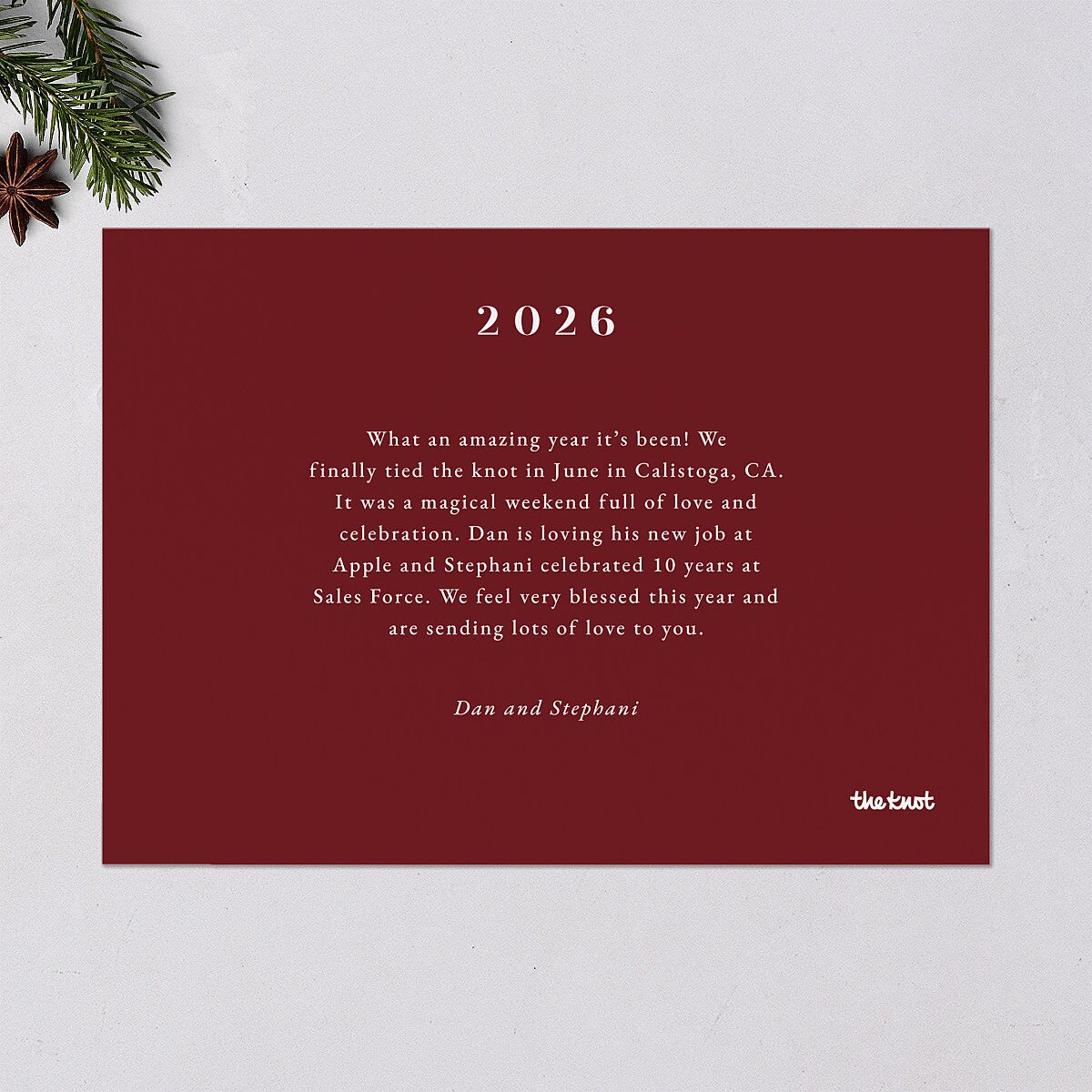 Holiday Floral Holiday Cards Maroon Signature Blank Landscape Standard