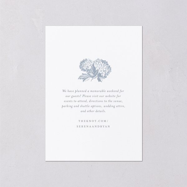 Vintage Hydrangea Garden Crest Wedding Enclosure Cards Slate Signature Standard