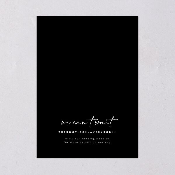 Modern Vow Save The Date Cards Charcoal Signature smooth Blank No Standard