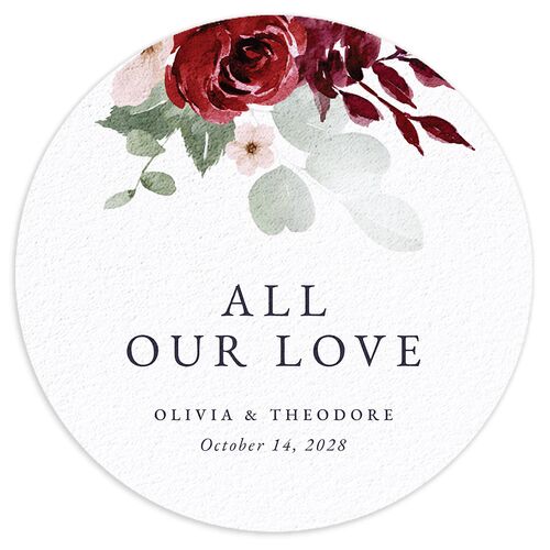 Eucalyptus Bouquet Wedding Day Coasters Navy Cardboard Circle