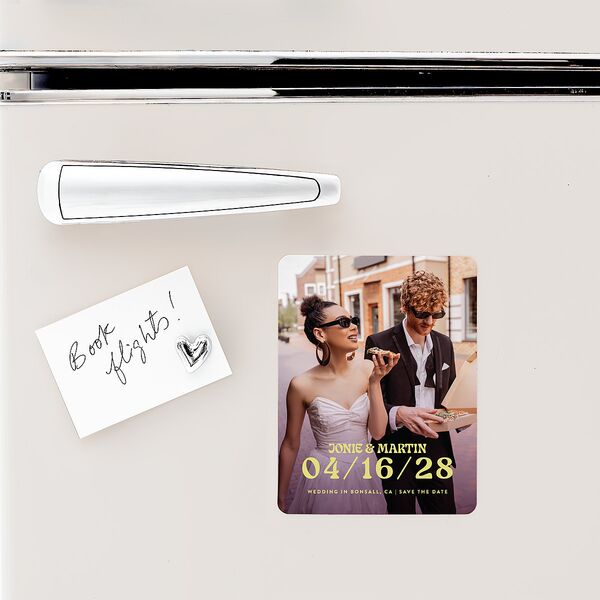 Wedstock Save The Date Magnets Scottish Green Magnet Paper