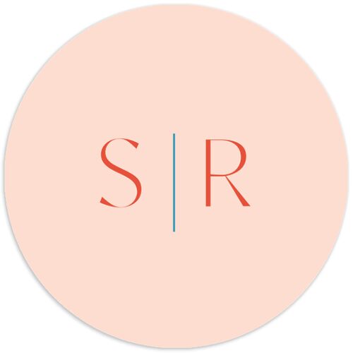 Color del Amor Wedding Stickers Salmon Circle