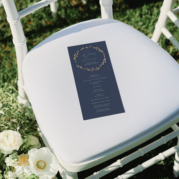 Stefana Crowns Wedding Programs Gold Moody Blue Signature