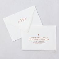 Western Desert Cactus Save The Date Card Euro Envelopes Terracotta White Both Recipient and Return Addresses Luxe Signature