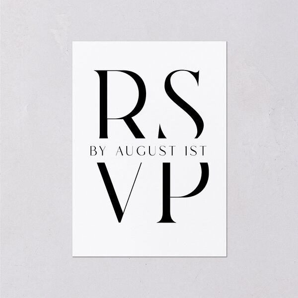 Simple Modern Monogram Wedding Response Cards Pure White Signature Standard