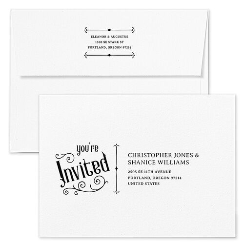 Western Gothic Wedding Invitation Envelopes Blue Licorice Return Address Standard Signature
