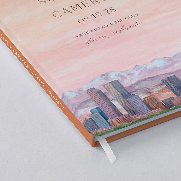 Scenic Denver Colorado Guest Books Peach Pink