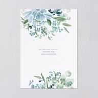 In Bloom Save The Date Cards Moody Blue Signature smooth Blank No Standard