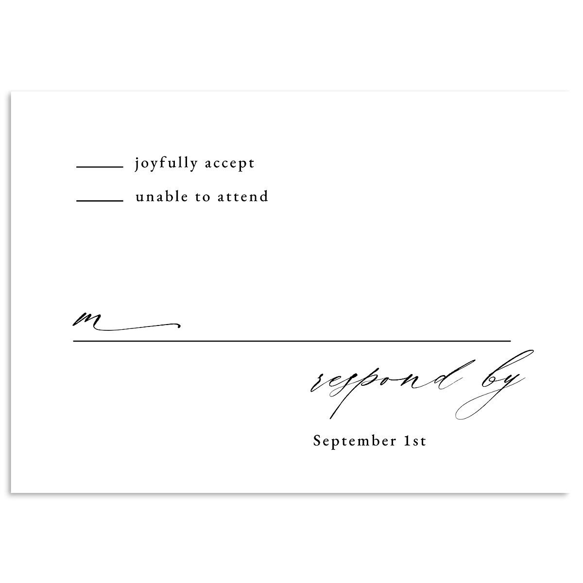 Modern Rose Wedding Response Cards