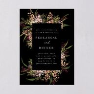 Moody Romance Rehearsal Dinner Invitations Midnight Signature Blank
