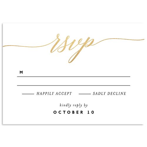 We Do Foil Wedding Response Cards Gold Midnight Signature Standard