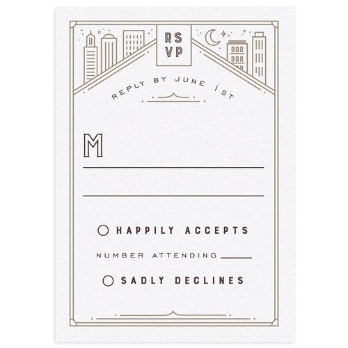 Iconic City Wedding Response Cards Biscotti Signature Standard