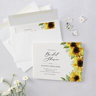 Rustic Sunflower Bridal Shower Invitations Solar Power Signature Blank Standard